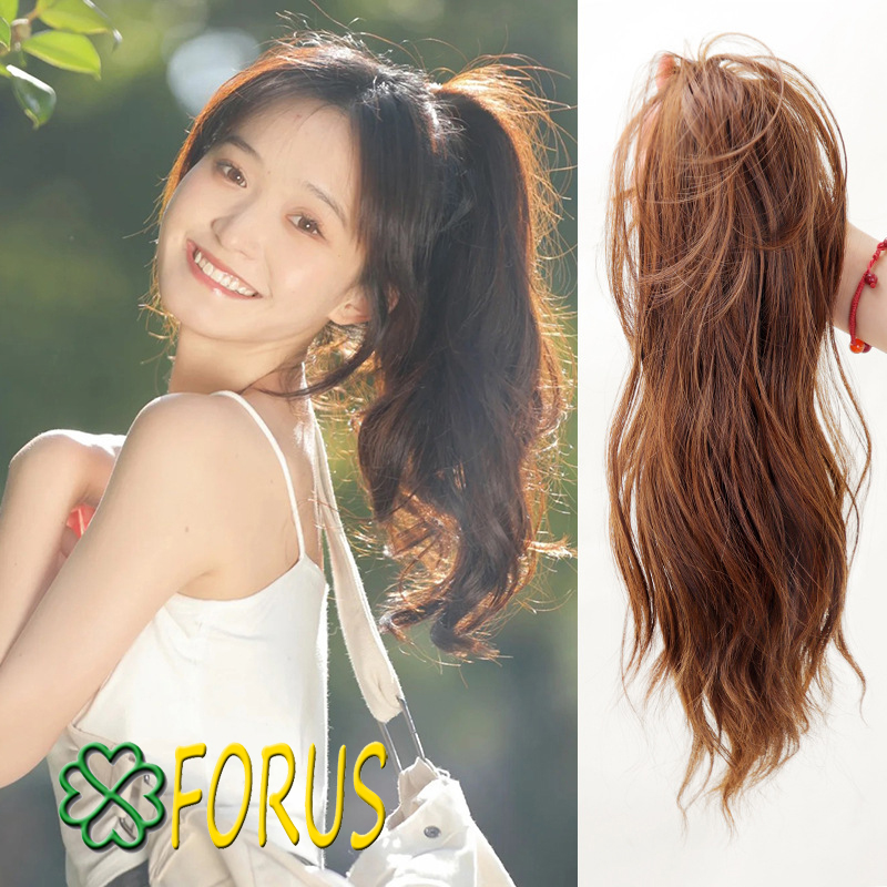 Búi đuôi sóng nước B37 😍FREESHIP😍 búi xoăn đuôi sóng nước, búi tóc giả phong cách mới, búi tóc nữ Sỉ 35k