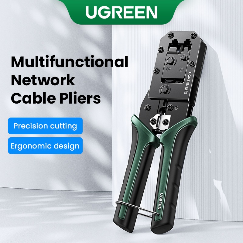 Kìm bấm mạng đa năng ugreen 70683 có dao cắt cat5/cat6 rj45+rj11 chính hãng