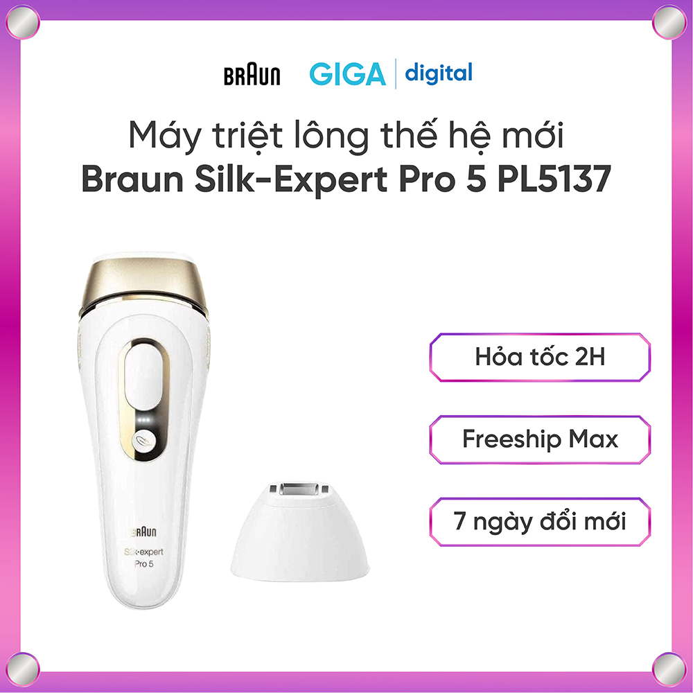 Máy Triệt Lông Mini Đa Năng Braun Silk-Expert Pro 5 PL5137
