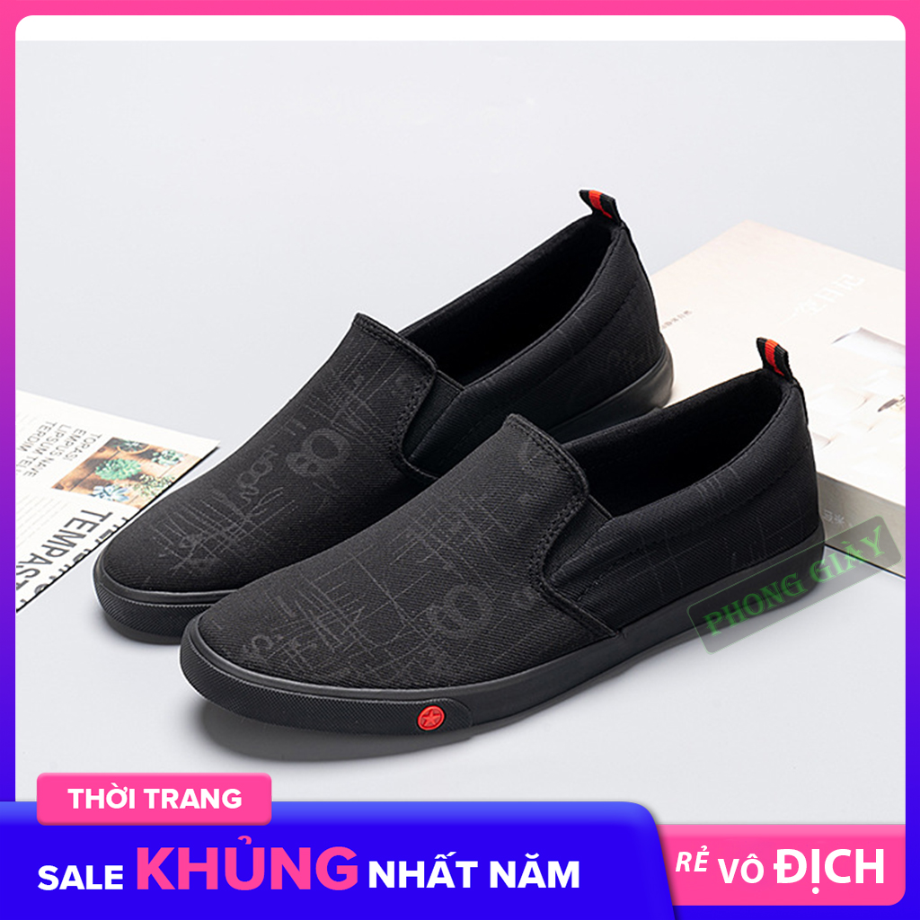 Giày lười nam giày slipon nam Leyo A2289 màu đen giày mọi nam giày ulzzang nam giày thời trang nam