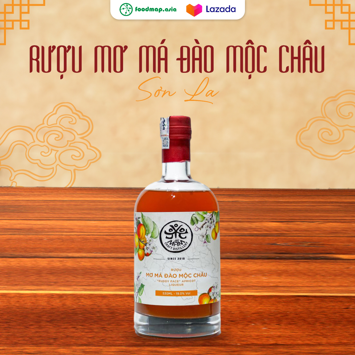 Nước lên men mầm mơ má đào mộc châu - sơn la - chai 530ml