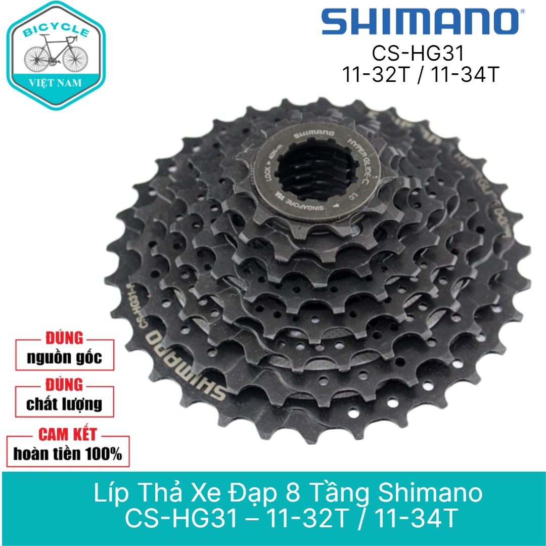 Líp thả xe đạp 8 tầng shimano cs-hg31 – 11-32t / 11-34t