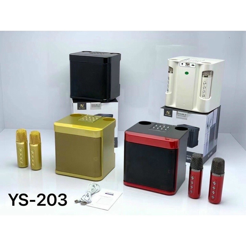 Loa bluetooth karaoke YS-203 kèm 2 micro không dây