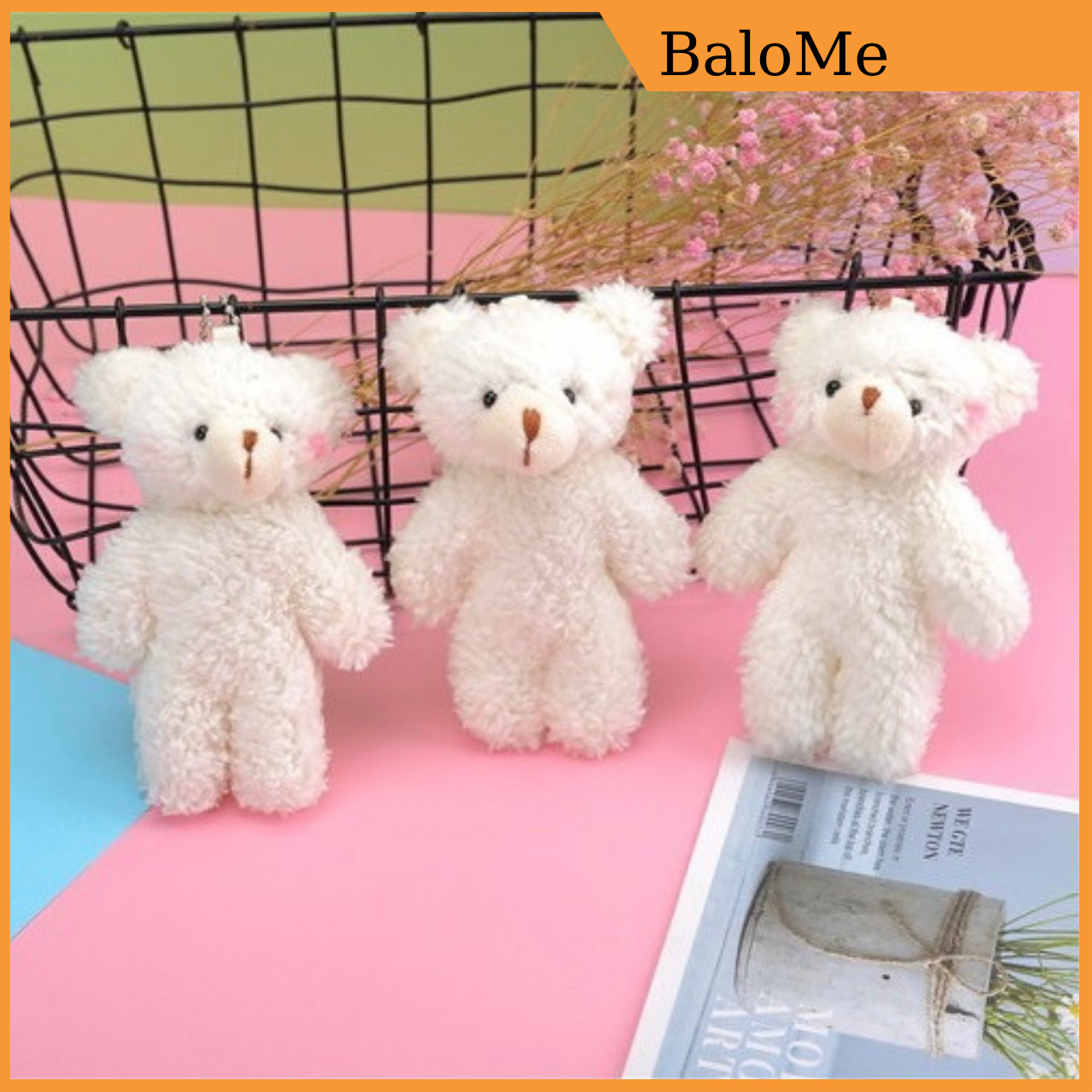 Móc khóa trang trí gấu bông siêu dễ thương