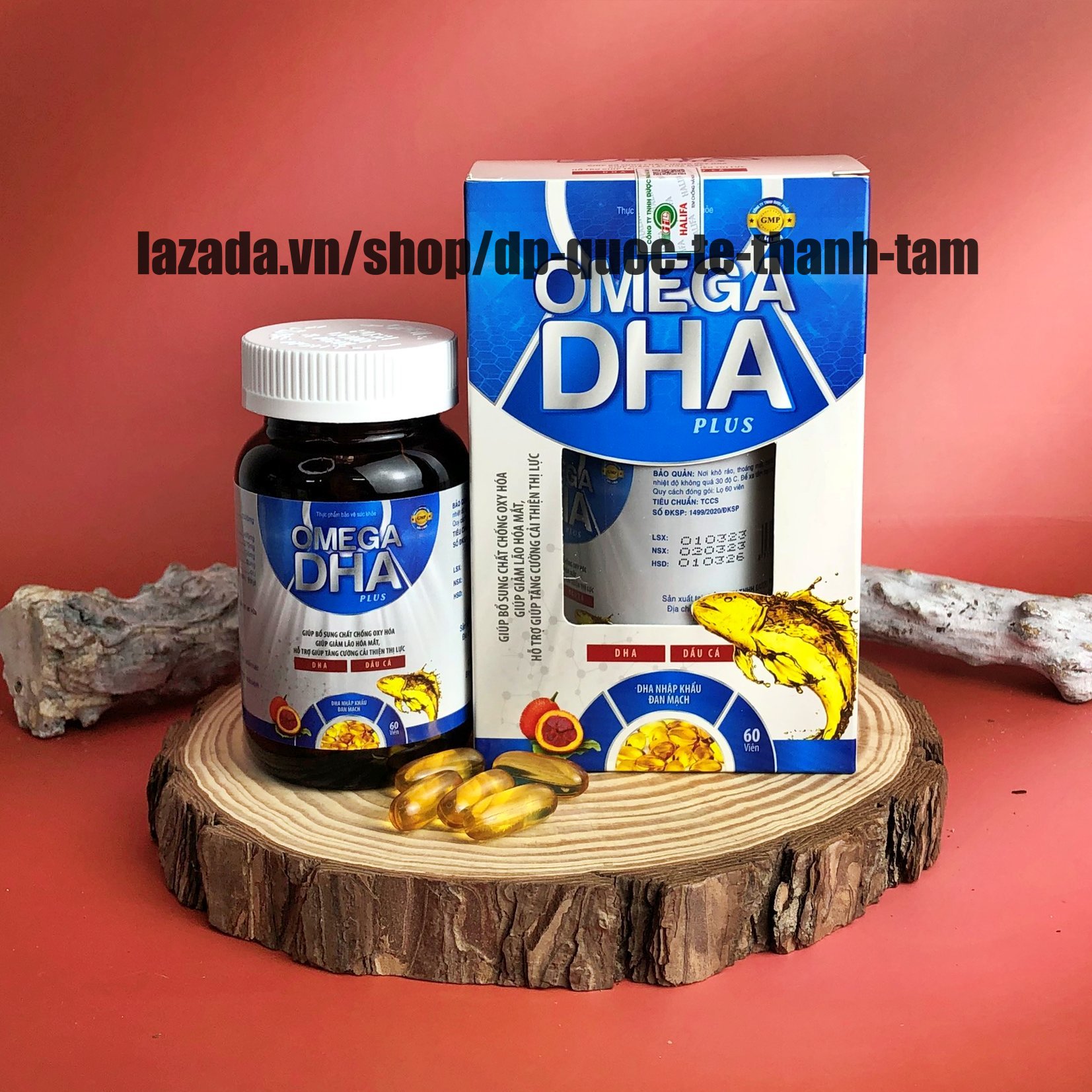 Viên dầu cá omega dha plus với chiết xuất quả óc chó giúp bổ não sáng mắt tốt cho tim mạch – hộp 60 viên