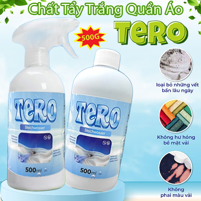 Tẩy Trắng Quần Áo TERO 300g – Chính Hãng, Loại Bỏ Ố Vàng, Vết Bẩn Cứng Đầu, Không Phai Màu, An Toàn Cho Sợi Vải