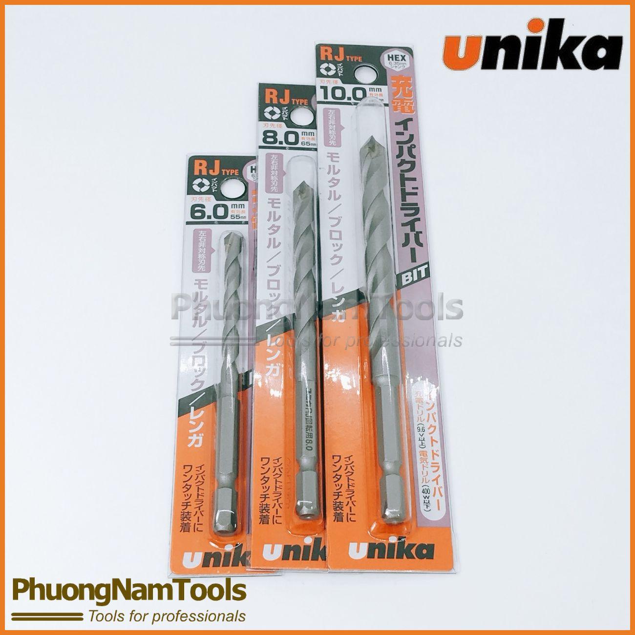 [HCM]Bộ 3 mũi khoan tường Unika RJ Φ6810 - chuôi lục giác