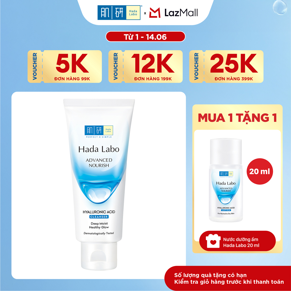 Sữa rửa mặt dưỡng ẩm tối ưu Hada Labo Advanced Nourish Cleanser 80g