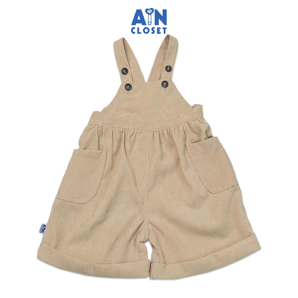 Yếm quần unisex cho bé trắng kem nhung tăm - aicdbtc3ogcp - ain closet
