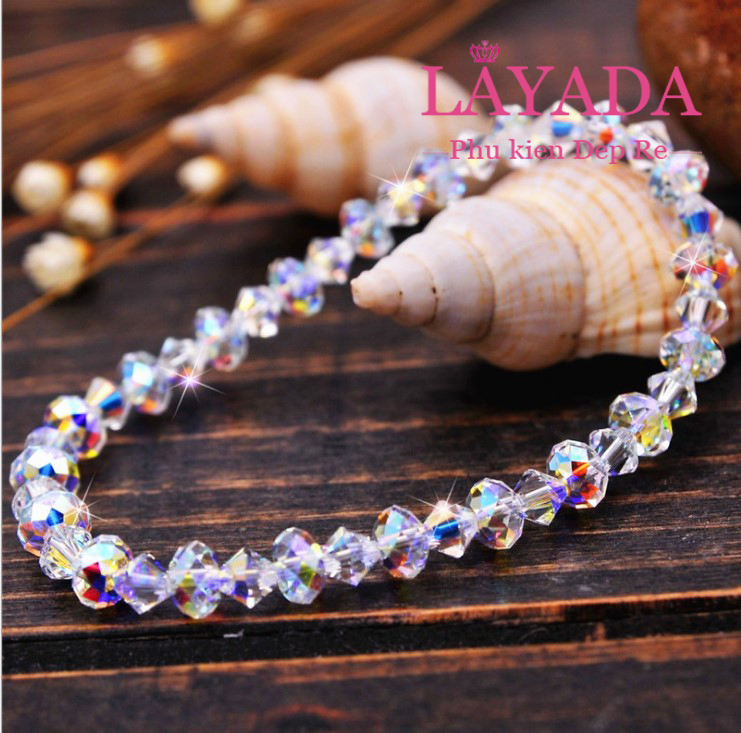 Vòng tay pha lê áo SWAROVKI tròn siêu sáng đẹp ( CAO CẤP CÓ KÈM ẢNH THẬT) -LAYADA SHOP