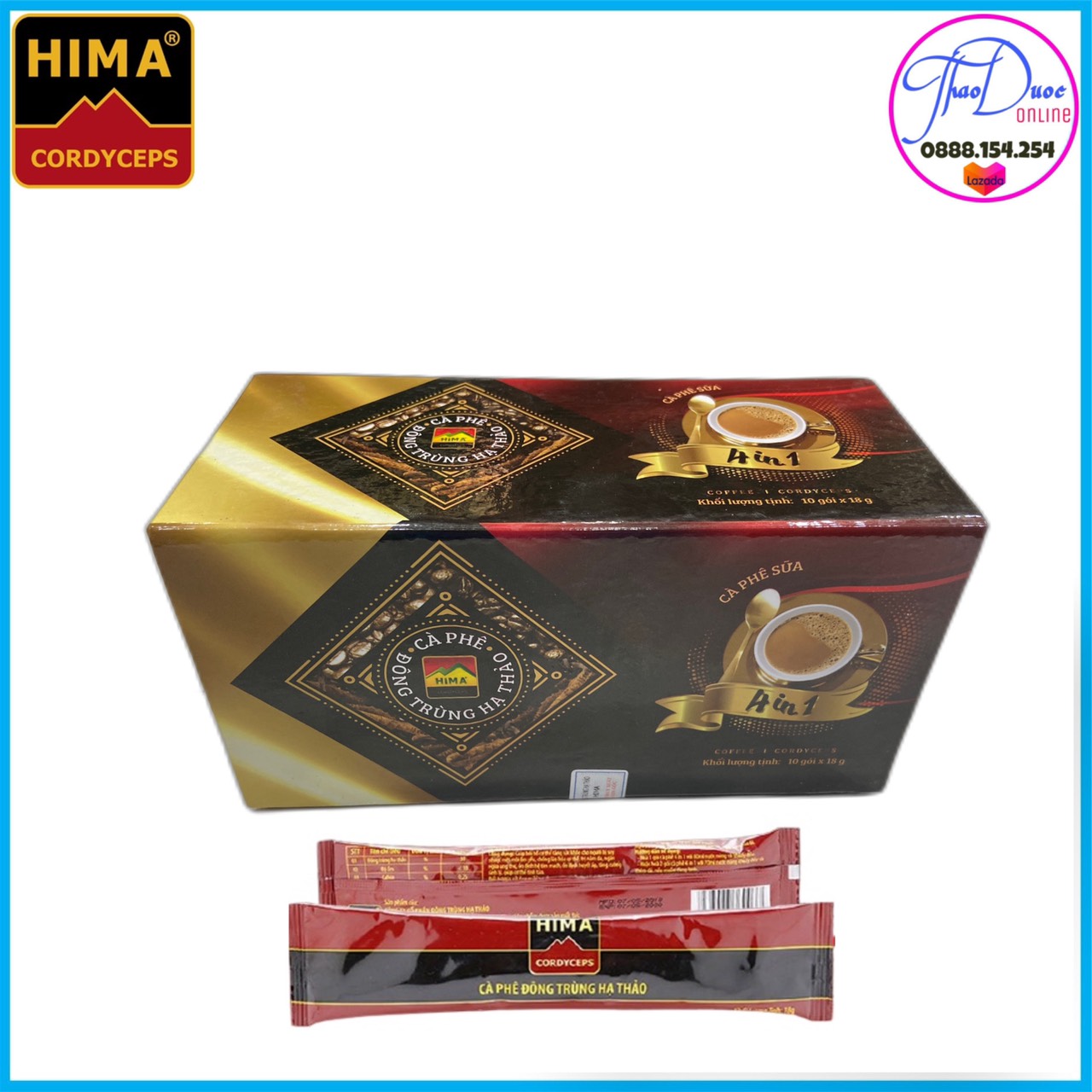 Hộp cà phê sữa Đông trùng hạ thảo Hima