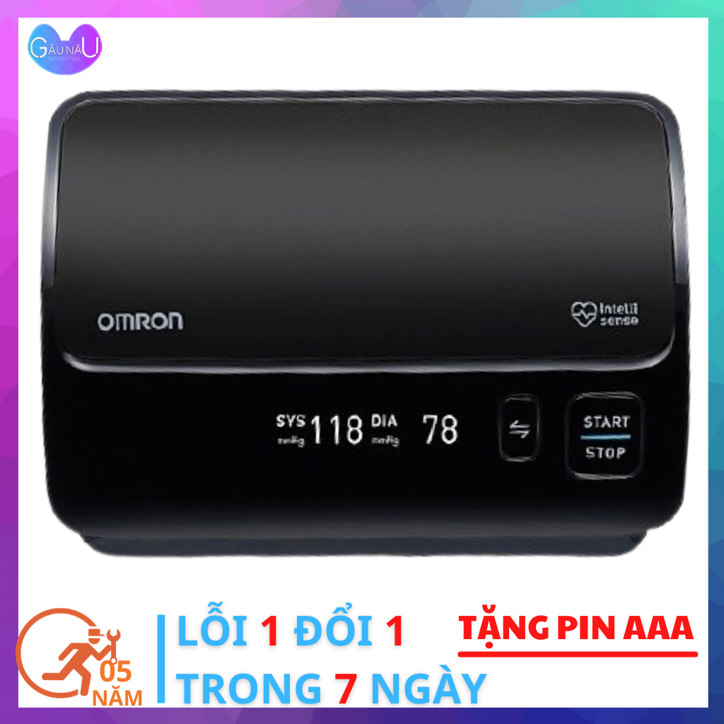 Máy đo huyết áp bắp tay tự động omron hem-7600t không dây kết nối bluetooth xoay 360 độ thế hệ mới