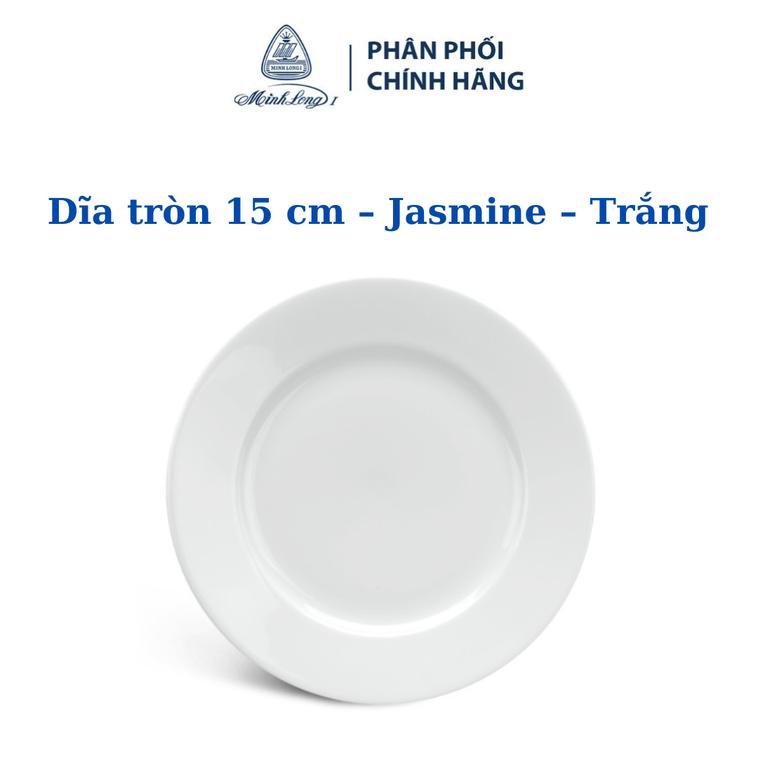 Dĩa tròn 15 cm jasmine trắng - gốm sứ cao cấp minh long i