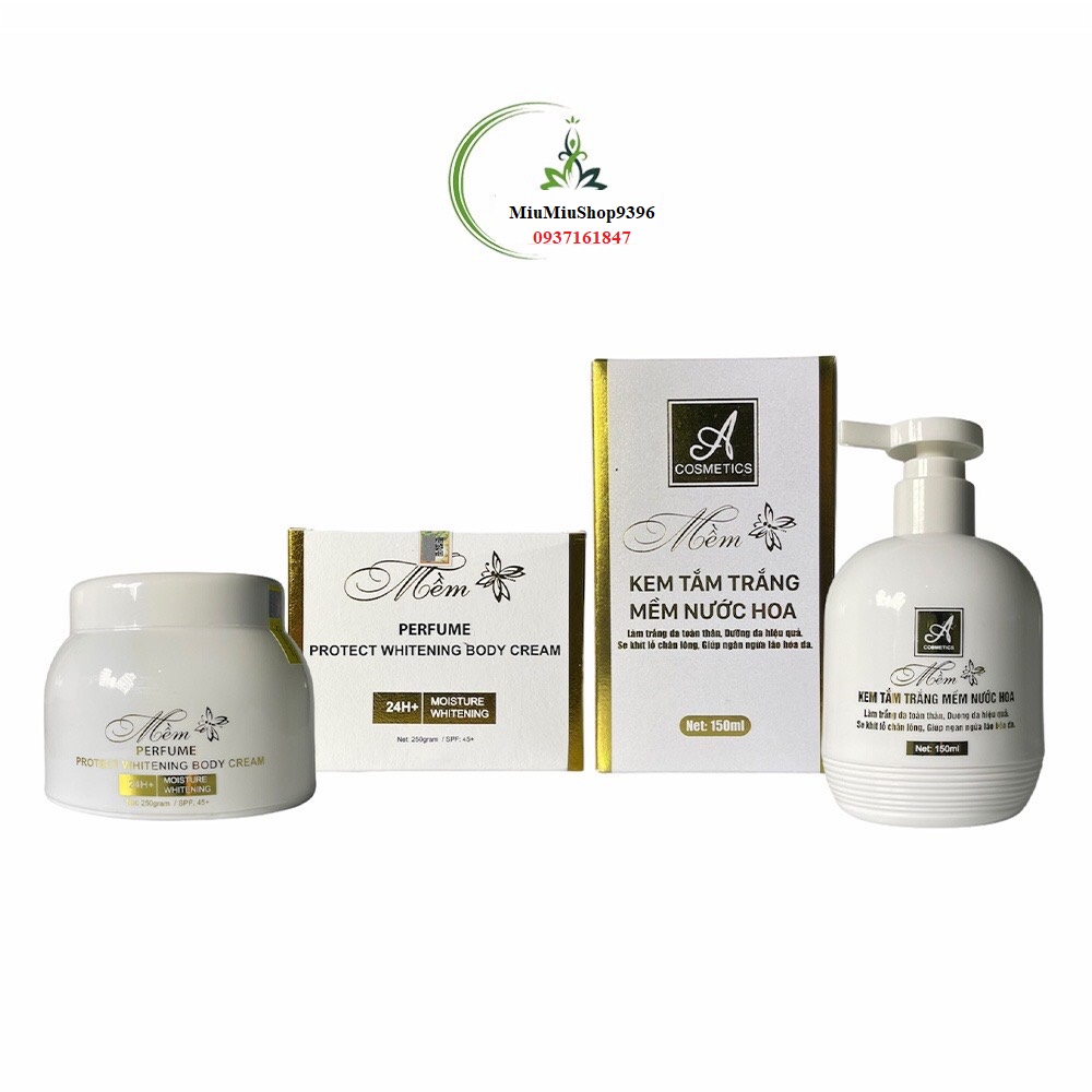 Combo body mềm + kem tắm trắng mềm nước hoa acosmetics