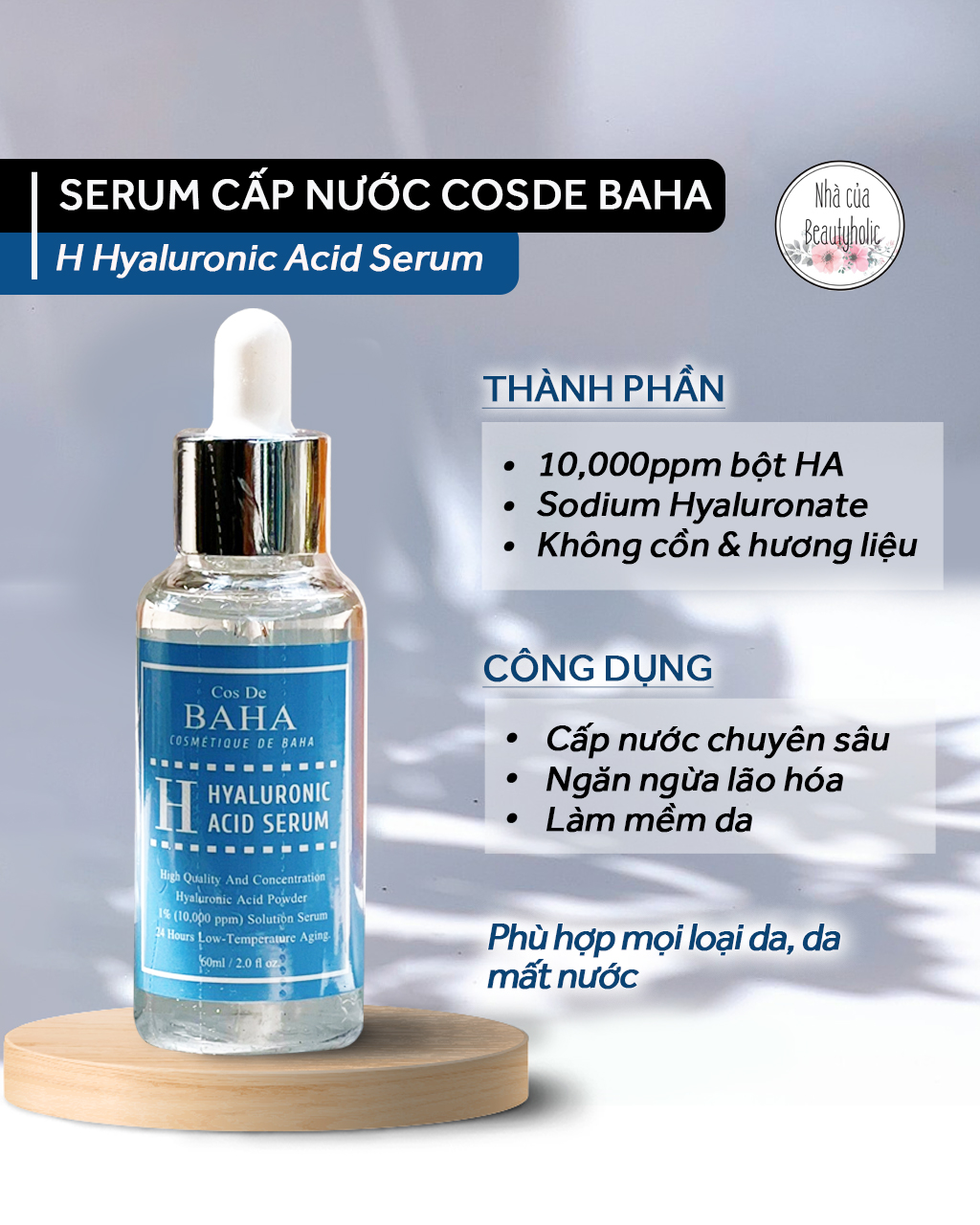 Serum cấp nước cosde baha hyaluronic acid serum