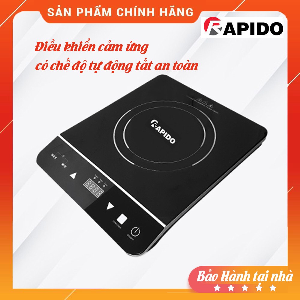 Bếp từ đơn , bếp điện cảm ứng RAPIDO RI2000ES lõi bếp bằng Đồng nguyên chất, hẹn giờ tự động, hiều suất cao