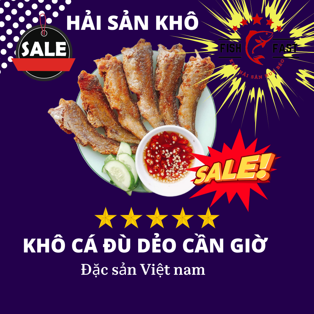 Khô cá đù size nhỏ tự nhiên đặc sản cần giờ