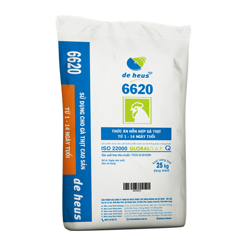 Túi 1kg cám gà con, cám gà rutin cao cấp Deheus 6620 với 21.5 độ đạm gà ăn không bị tiêu chảy