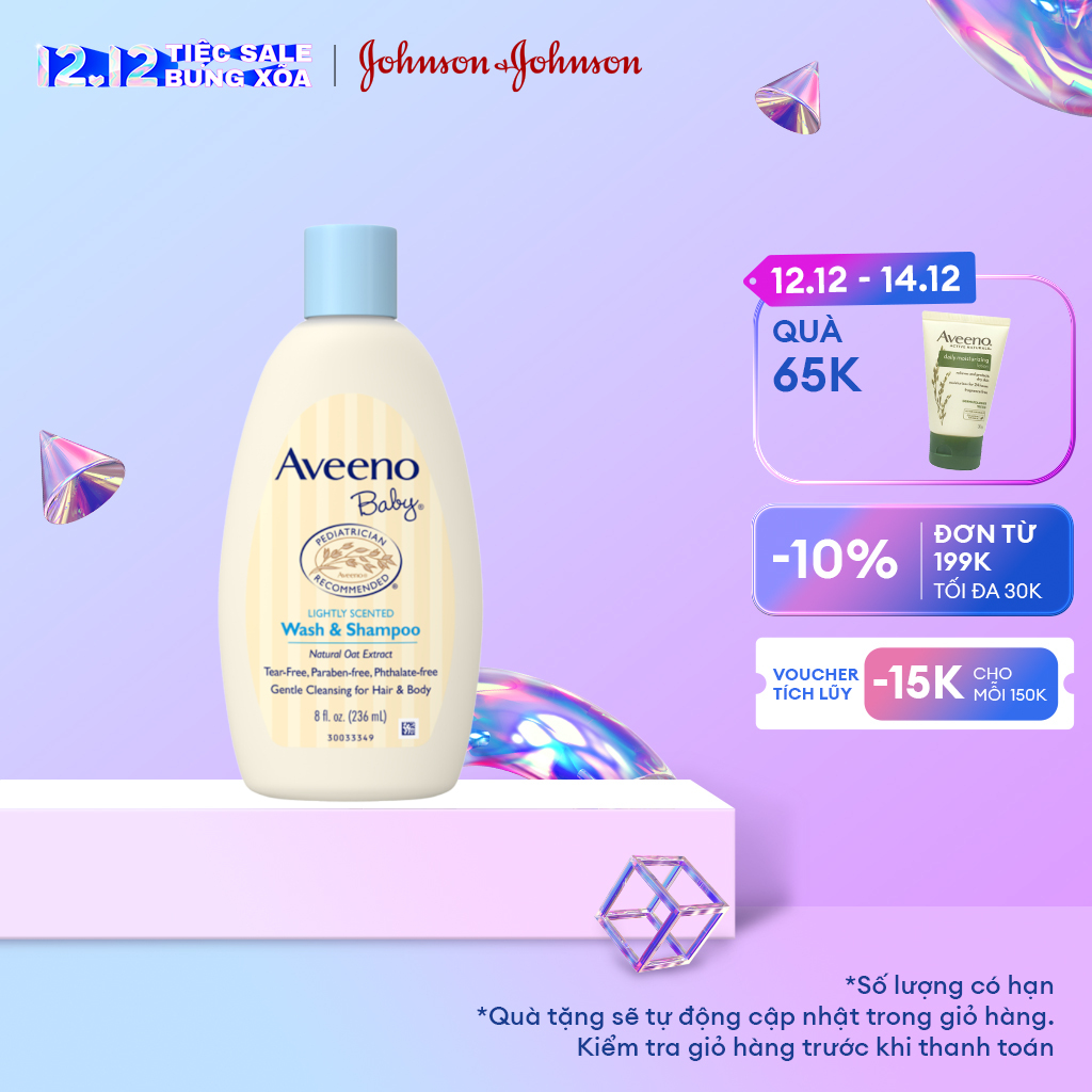 Sữa tắm gội toàn thân Aveeno baby 236ml