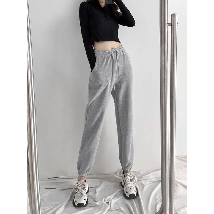 QUẦN JOGGER NỮ CHẤT THUN XỐP GẠO CAO CẤP CÓ TÚI, DÂY GIẢI RÚT
