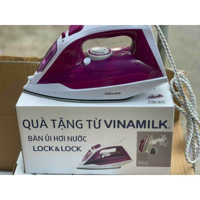 Bàn là, bàn ủi hơi nước lock&lock eni147 pink