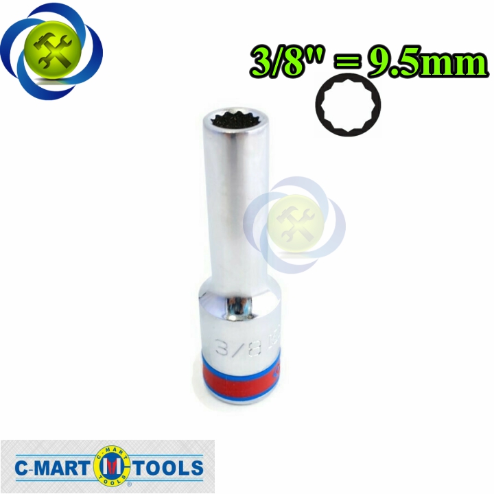 Tuýp 3/8 hệ inch 1/2 kingtony 423012s loại dài 12 cạnh màu trắng 9.5mm