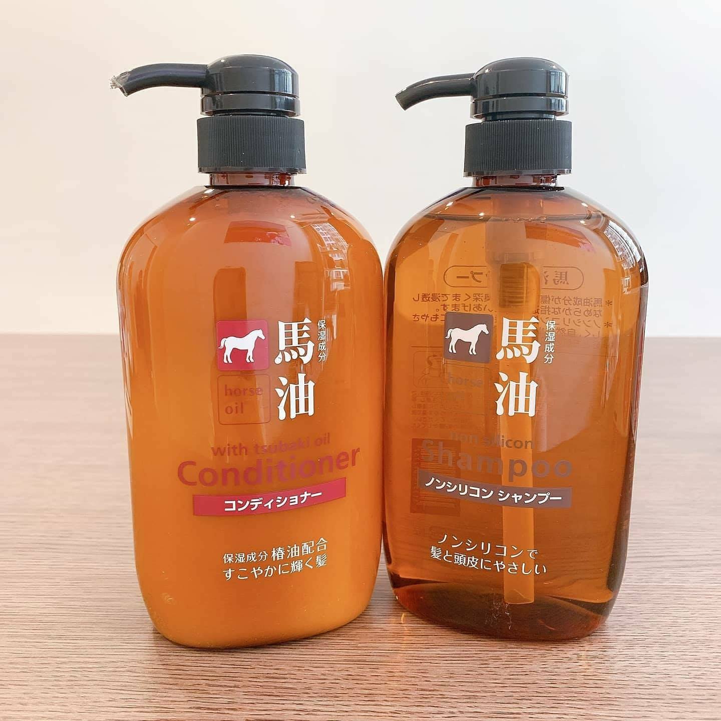Bộ dầu gội và xả chiết xuất mỡ ngựa Tsubaki Kumano Horse Oil