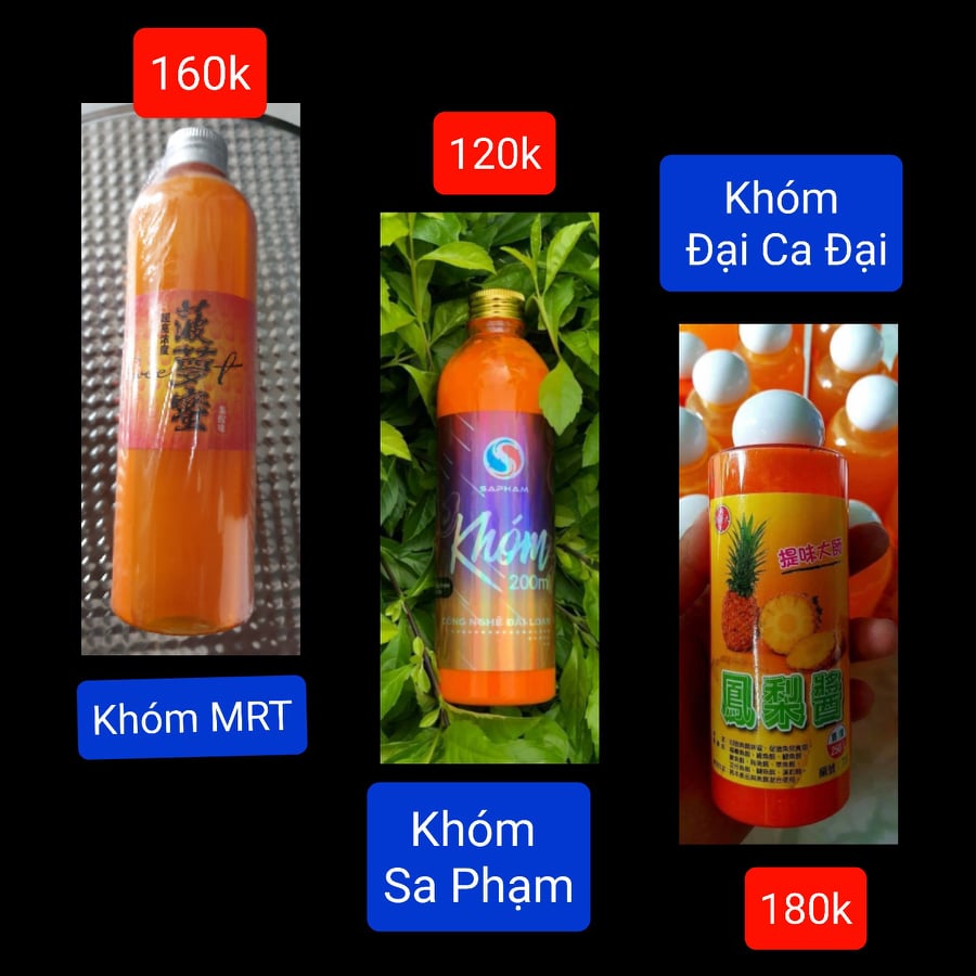 Tinh mùi Khóm câu cá : Khóm Sa phạm , Khóm MRT , Khóm Đại Ca Đại ( vị dứa ) / Câu Đơn Đài / Sapham