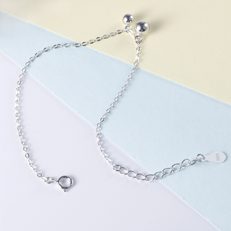 =high-quality-- Vòng Tay Hạt Tròn Nữ 925 Bạc Nguyên Chất chic Vòng Tay Trang Sức Bóng Dễ Phối Phong Cách Âu Mỹ Đơn Giản Phụ Kiện Hàn Quốc 6201