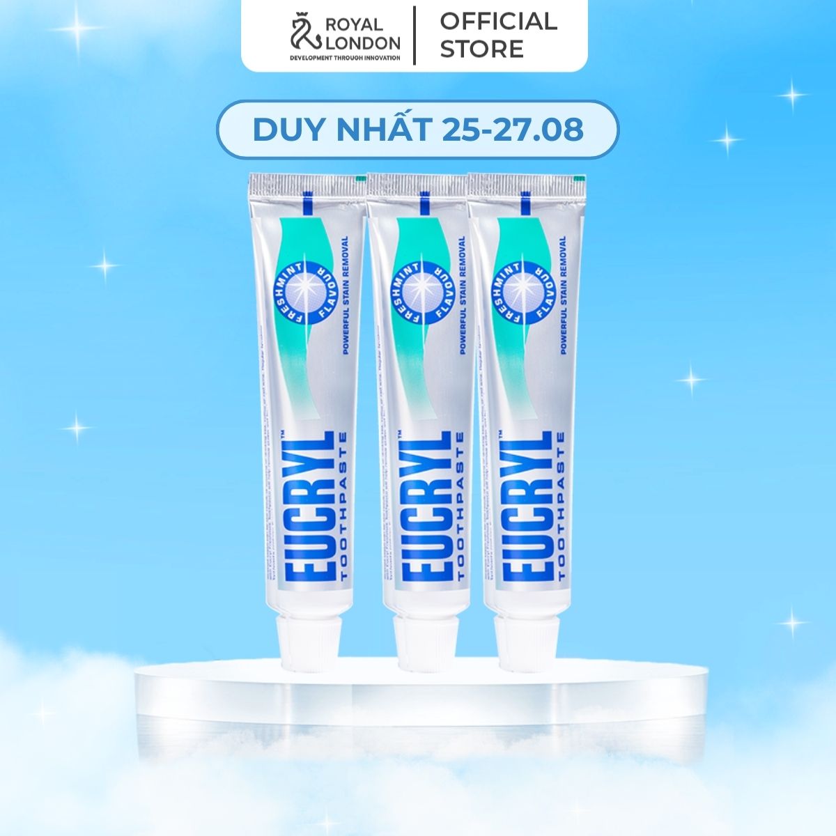 Combo 3 Kem đánh răng Eucryl hỗ trợ làm trắng răng
