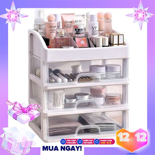 Kệ Đựng Mỹ Phẩm Đồ Trang Điểm Trang Sức 4 Tầng Ngăn Kéo TH Tashuan