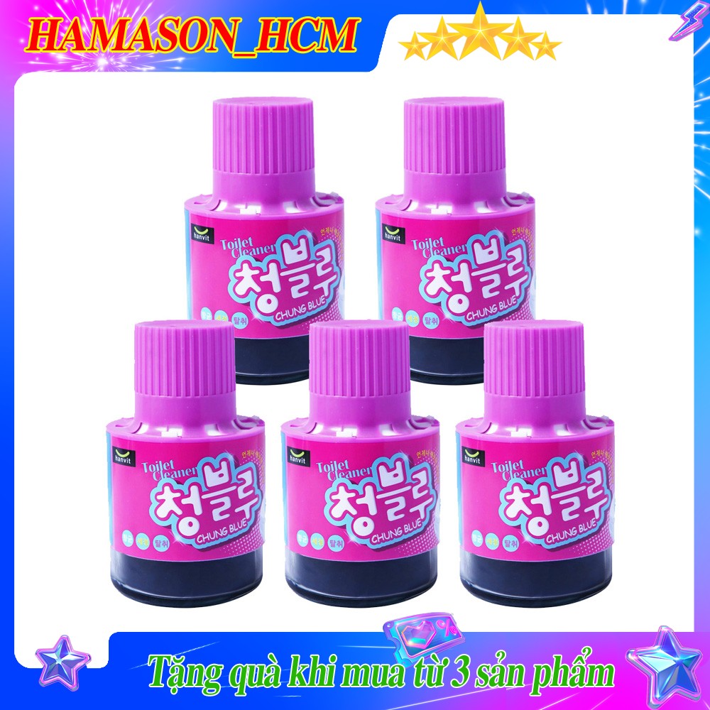 COMBO 5 Cốc thả bồn cầu diệt khuẩn Hàn Quốc Chung Blue 180g