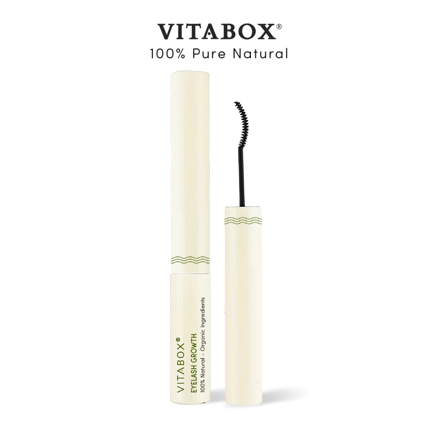 Dưỡng mi và lông mày VITABOX - giúp mi dài dày tự nhiên, từ dầu dừa, thầu dầu castor hữu cơ