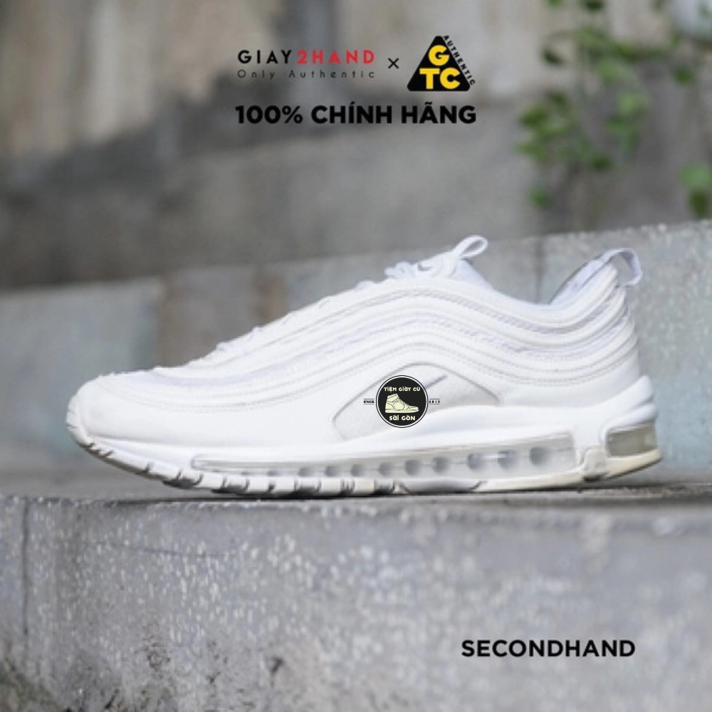 Giày thể thao airmax 97 triple white 921826-101 hàng cũ chính hãng