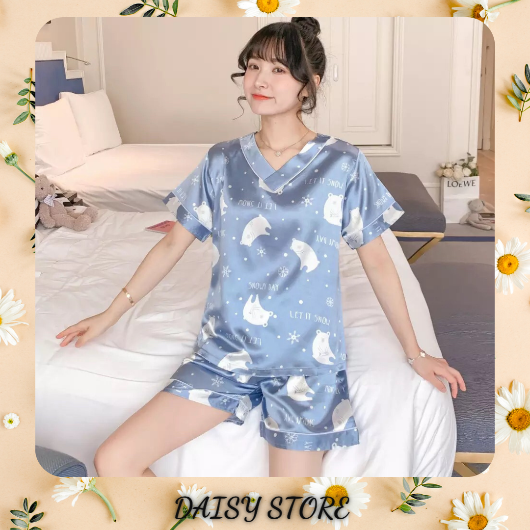 [ORDER] ĐỒ NGỦ PIJAMA MÙA HÈ LỤA NGẮN TAY HÀN QUỐC