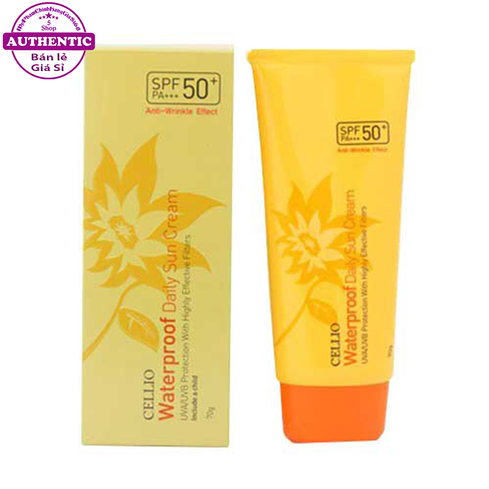 Kem chống nắng cellio waterproof daily sun cream spf50+ korea