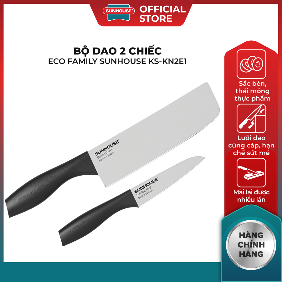 Bộ dao 2 chiếc ECO FAMILY SUNHOUSE KS-KN2E1