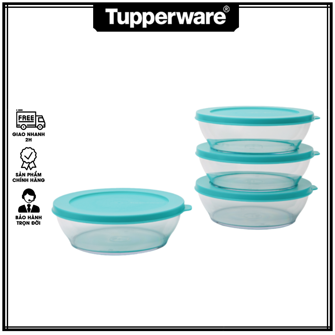 Bộ hộp bảo quản thực phẩm clear bowl 750ml - tupperware