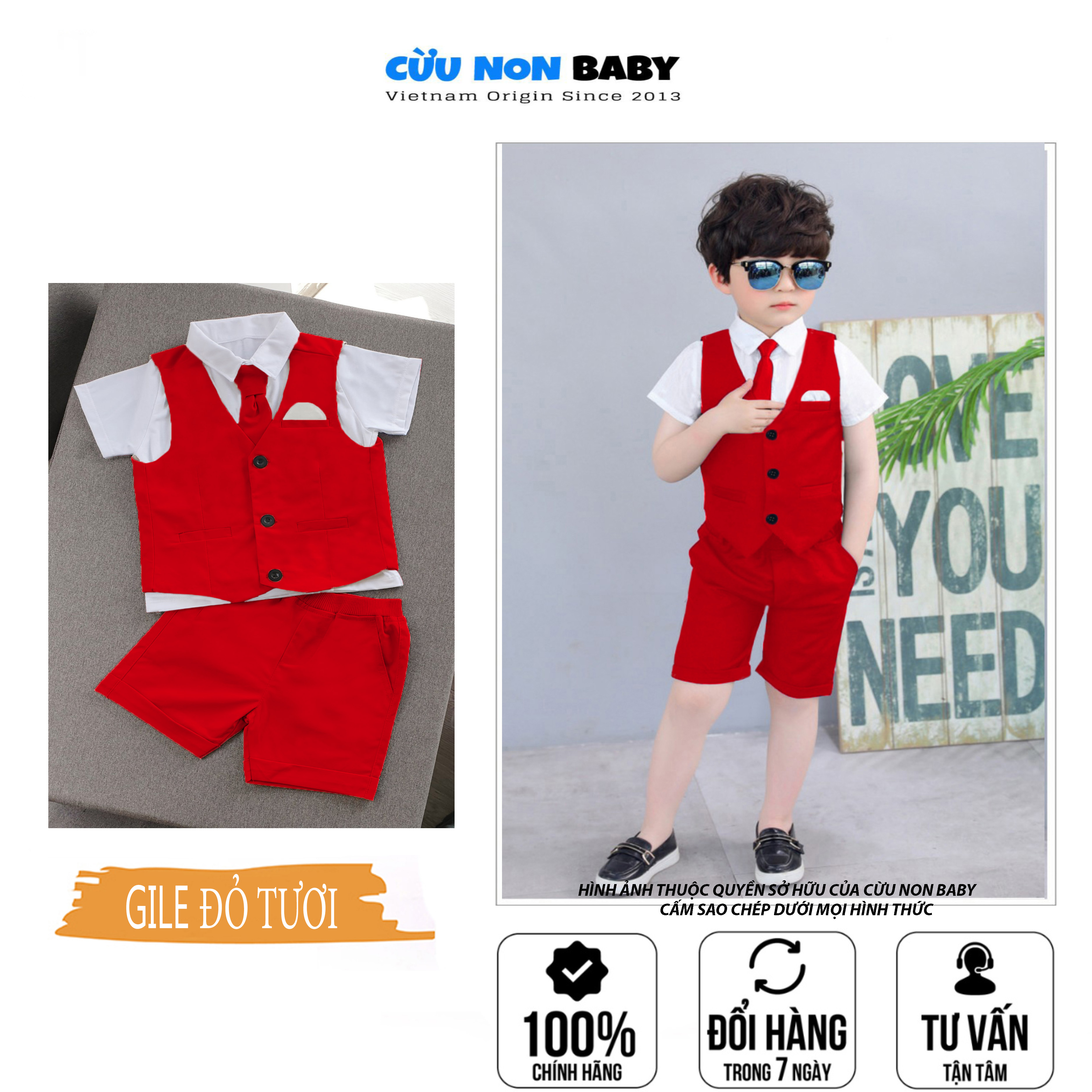 [Ảnh Thật] Bộ Vest GhiLe Bé Trai Công Tử Bạc Liêu Sang Chảnh - Chất Liệu Kaki - TẶNG Áo Thun cổ sơ mi mặc trong giá 69k. Đỏ Đô