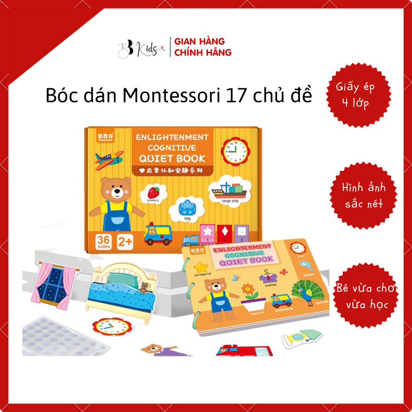 Học liệu bóc dán Montessori cho bé