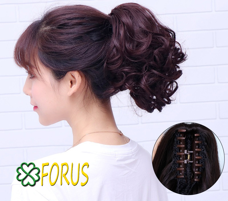 Tóc giả ngoạm ngắn N151 😍FREESHIP😍 ngoạm xoăn ngắn tóc giả nữ, quặm tóc giả ngắn, kẹp ngoạm xoăn ngắn Sỉ 55k