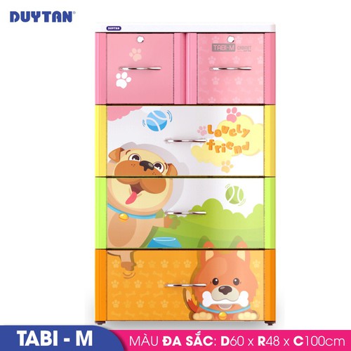 Tủ nhựa DUY TÂN Tabi M 4 tầng 5 ngăn (60 x 48 x 100 cm) - 44683 - Giao màu ngẫu nhiên