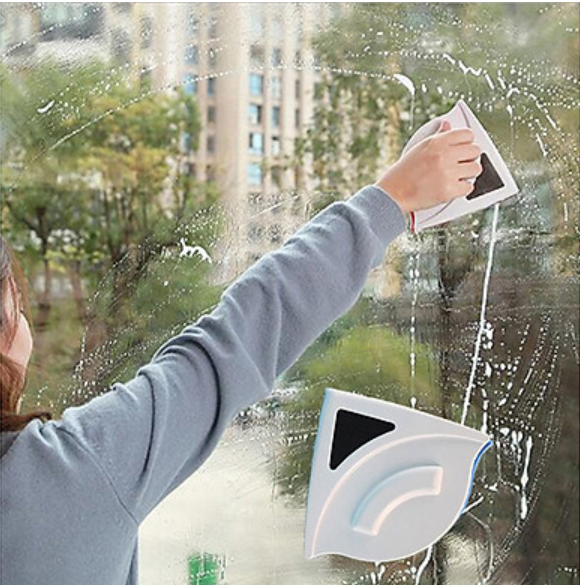Dụng cụ lau kính 2 mặt nam châm thông minh, cây lau kính đa năng, lau kính sạch nhà cao tầng hút nam châm-tiện lợian toànmiếng lau kính 2 mặtvệ sinh kính nhà cửa sạch sẽ,vô cùng tiện lợi