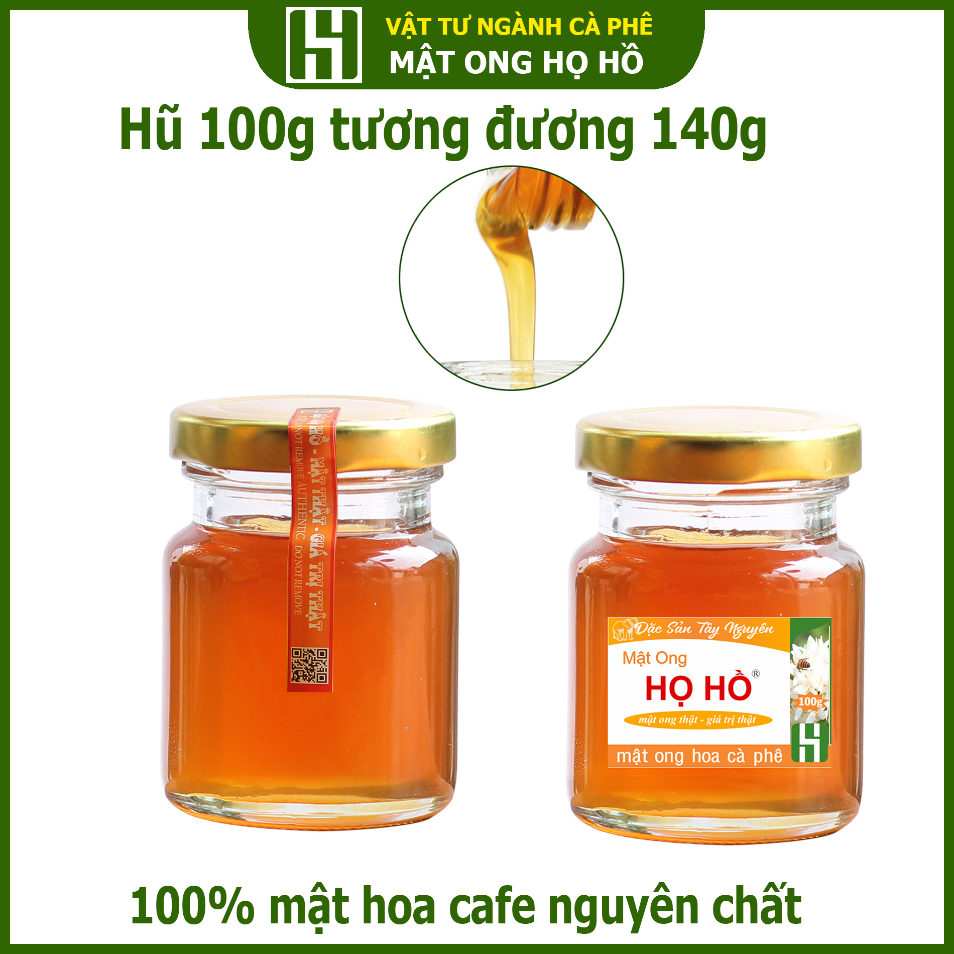 HŨ 100g Mật ong nguyên chất hoa cà phê giá dùng thử - sản phẩm nguyên chất từ trang trại - Mật Ong HỌ HỒ mật ong thật-giá trị thật - Cam kết đổi trả nếu bạn không hài lòng - mật ong hơn chuẩn xuất khẩu