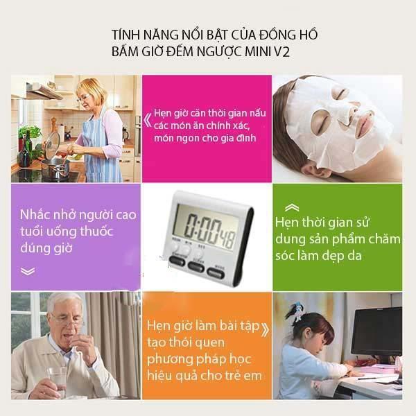 Đồng hồ bấm giờ đếm ngược thời gian điện tử mini V3 cao cấp 2020.GREAT