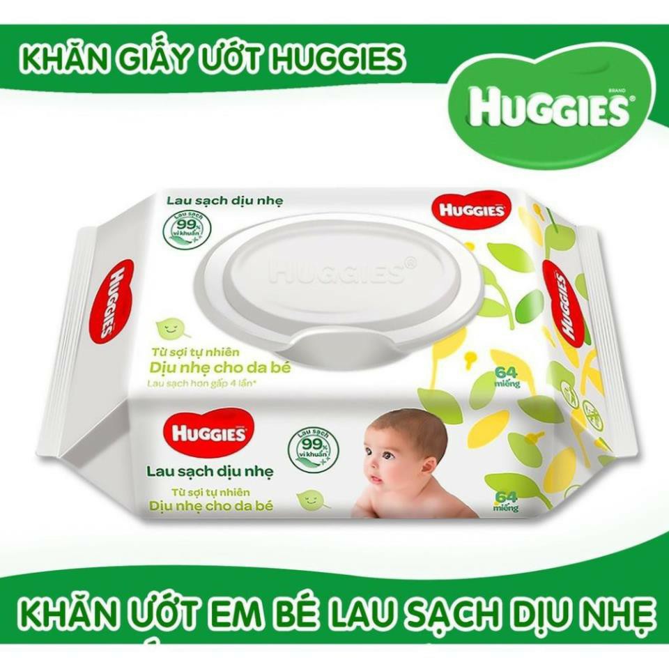 Khăn ướt Huggies gói 64 tờ không mùi - Khăn ướt cho bé sơ sinh - TINI KIDS PLAZA