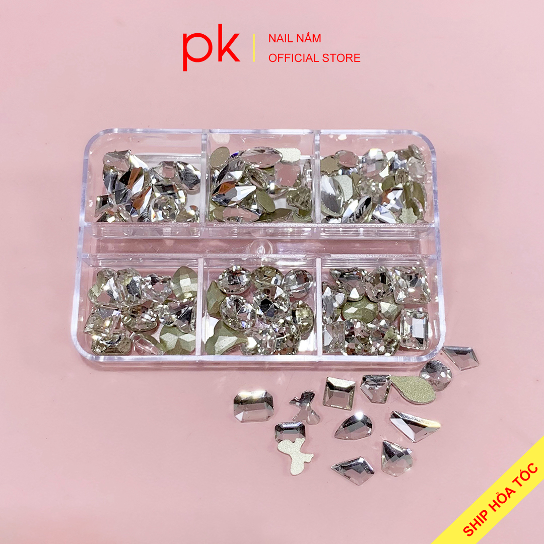 Khay đá khối hộp cao cấp mix nhiều hình dáng 6 ô trang trí móng