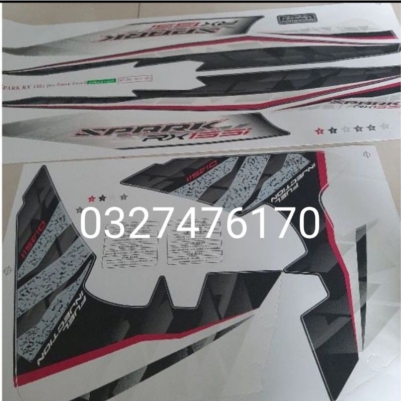 Bộ tem xe ex Spark 135i màu trắng đen hàng nhập thái xịn