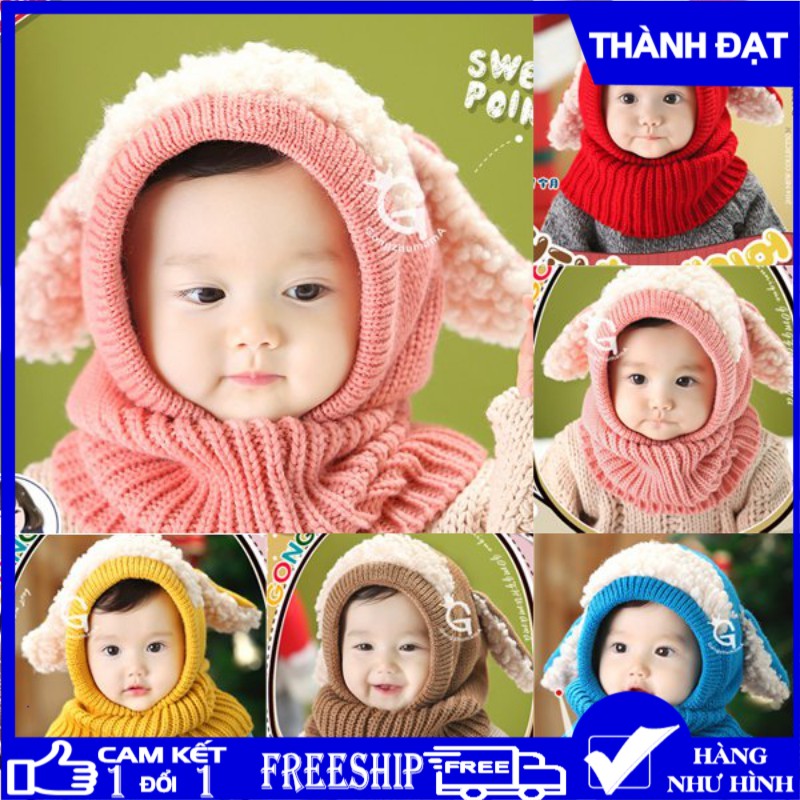 [ FREESHIP 15K MỌI ĐƠN HÀNG ] Mũ Len Cho Bé, Mũ Len Cho Bé Trai, Mũ Len Cho Bé Gái, Mũ Len Trẻ Em Tai Cừu Cho Bé Từ 6 Tháng đến 3 Tuổi, Mũ Len Trẻ Em Kèm Khăn Quàng Cổ Cho Bé Dưới 5 Tuổi ( GIAO MÀU NGẪU NHIÊN )