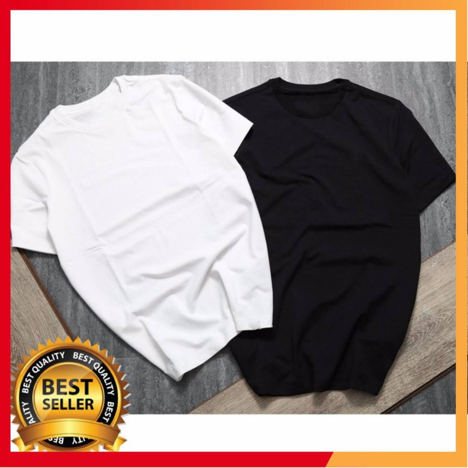 Combo 2 áo thun trơn trắng đen vải dày min màng